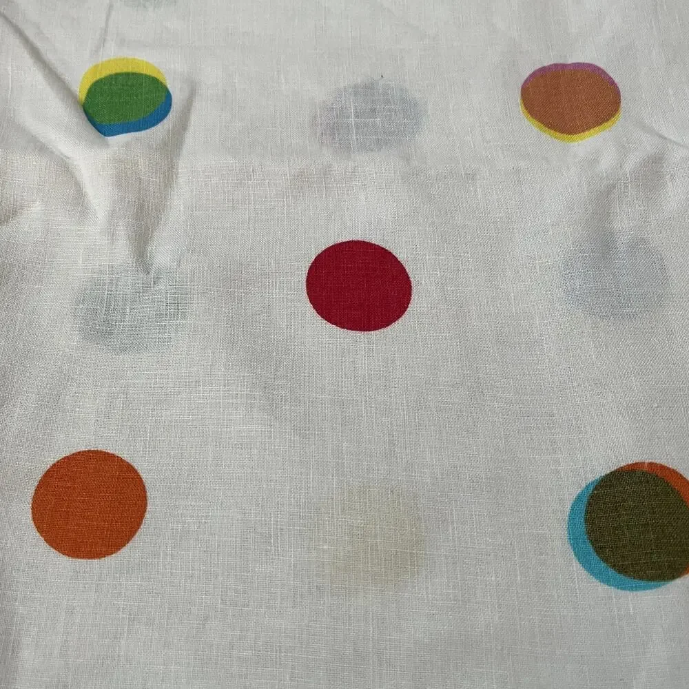 IKEA 100% Linen Rainbow Polka Dot 79x39.5 Duvet Cover and Pillowcase